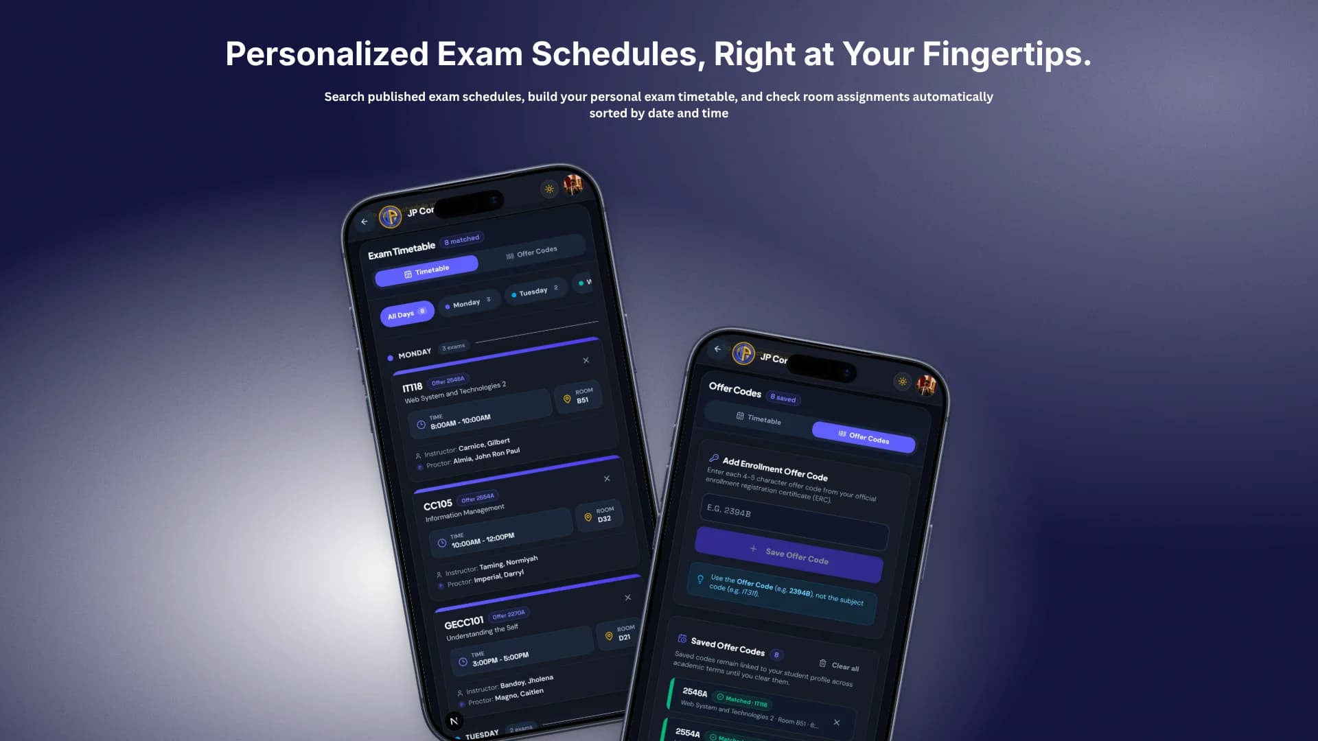 JP Connect — Exam Schedules